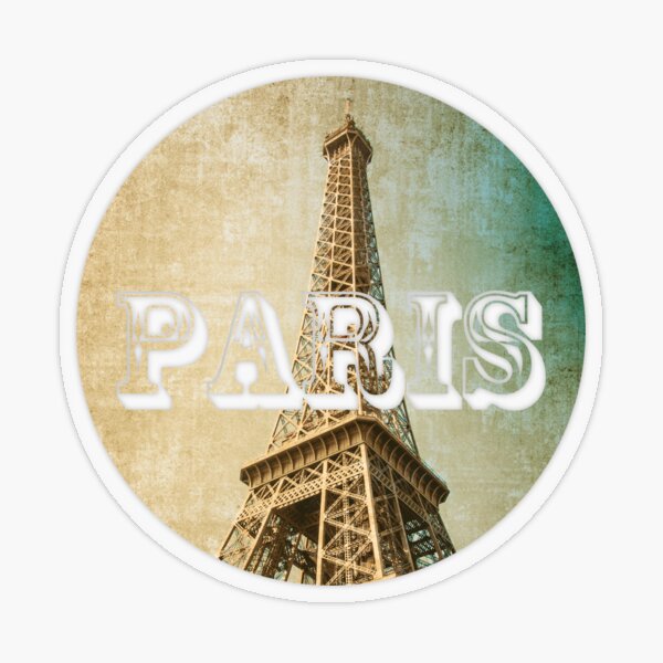 old fashioned paris The Eiffel Tower Transparent Sticker
