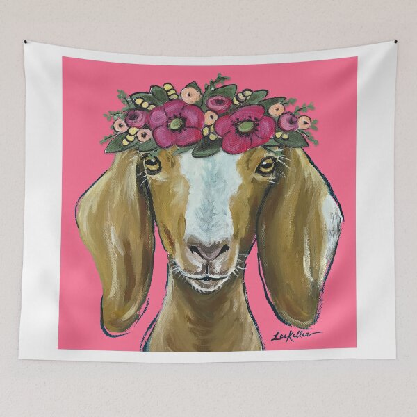 Item preview, Flower Crown Goat Art designed and sold by leekellerart.