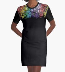 rainbow squiggle Graphic T-Shirt Dress