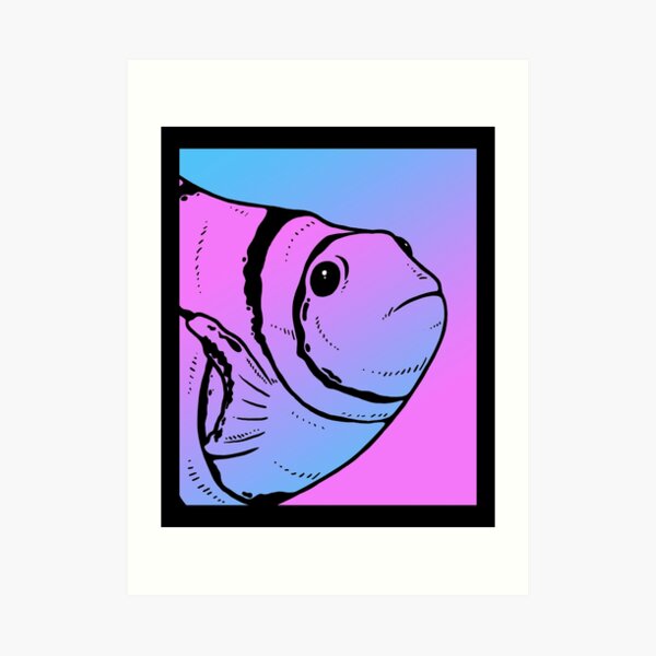 Vaporwave Clownfish Aesthetic Goth Anemonefish Art Print
