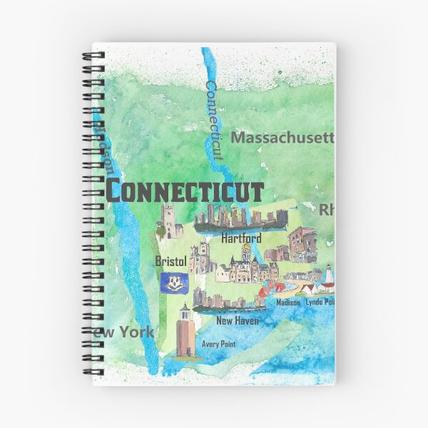 Item preview, USA Connecticut Travel Poster Map With Highlights designed and sold by artshop77.
