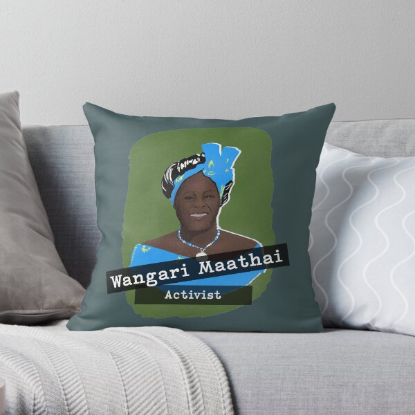 Herstory Portrait: Wangari Maathai Throw Pillow