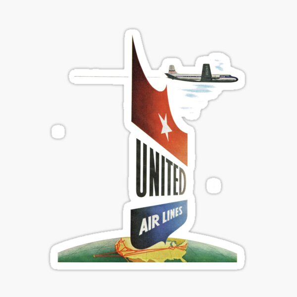 1950s Travel. United Airlines Sticker