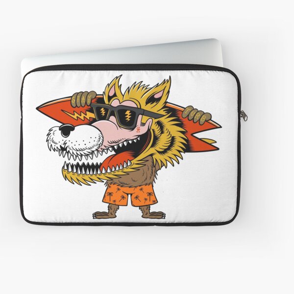 Blonde Wolf surfer Laptop Sleeve