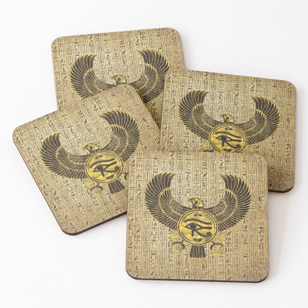 Item preview, Egyptian Eye of Horus - Wadjet Gold and Wood designed and sold by Nartissima.