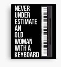 Never Underestimate An Old Woman With A Keyboard T-Shirt Mom Canvas Print