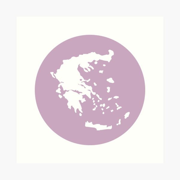 Item preview, Greece Map Light Pink Circle designed and sold by viktorb.