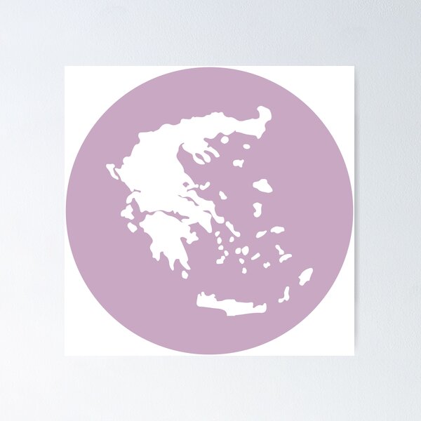 Item preview, Greece Map Light Pink Circle designed and sold by viktorb.