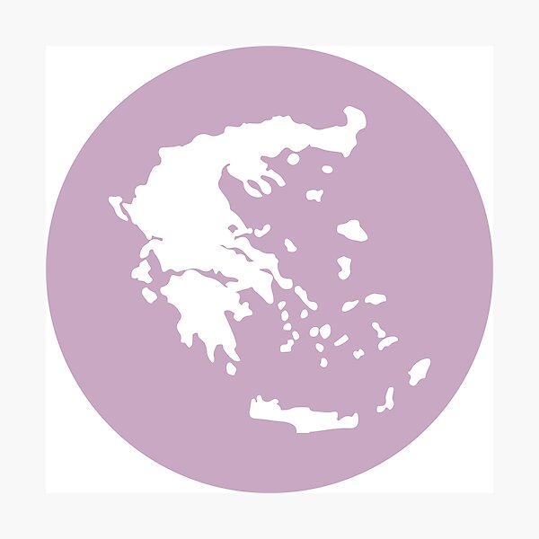 Item preview, Greece Map Light Pink Circle designed and sold by viktorb.