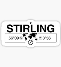 Stirling Scotland GPS Coordinates Map Artwork with Compass Sticker