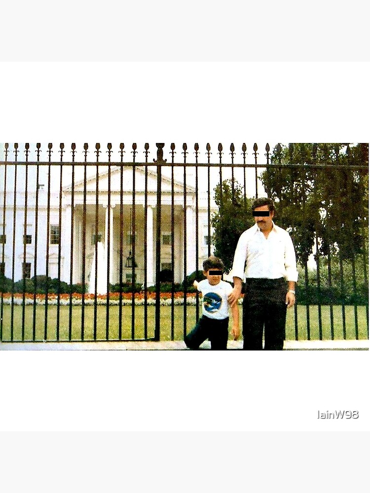 "Pablo Escobar Outside the White House" Acrylic Block by IainW98