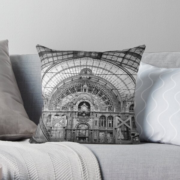 ANTWERP RAILWAY STATION Throw Pillow