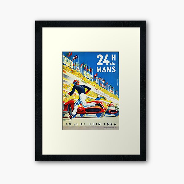 Vintage 1959 le Mans Poster Framed Art Print