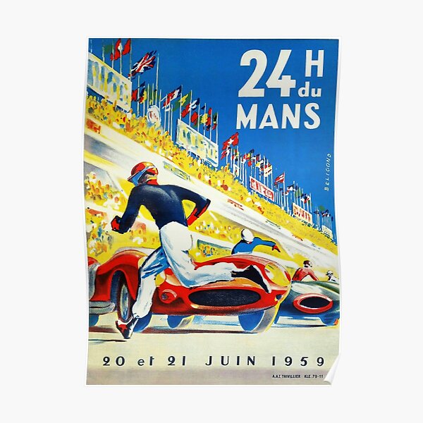 Vintage 1959 le Mans Poster Poster