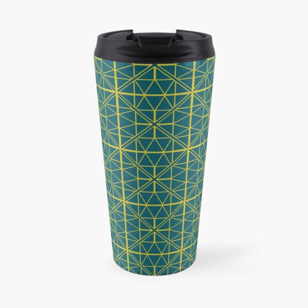 Green Triangle Pattern Travel Mug