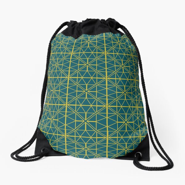 Green Triangle Pattern Drawstring Bag