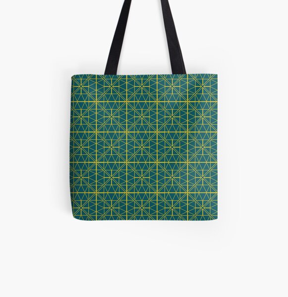 Green Triangle Pattern All Over Print Tote Bag