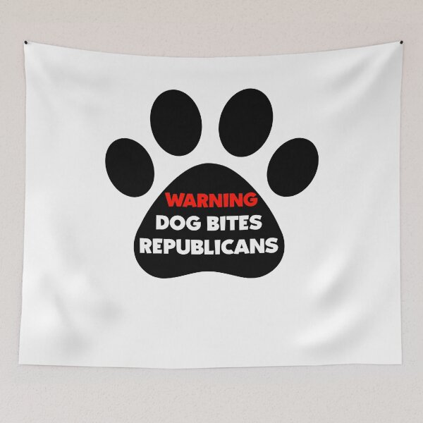 Item preview, Funny Warning Dog Bites Republicans Democrat Support designed and sold by solosholdings.
