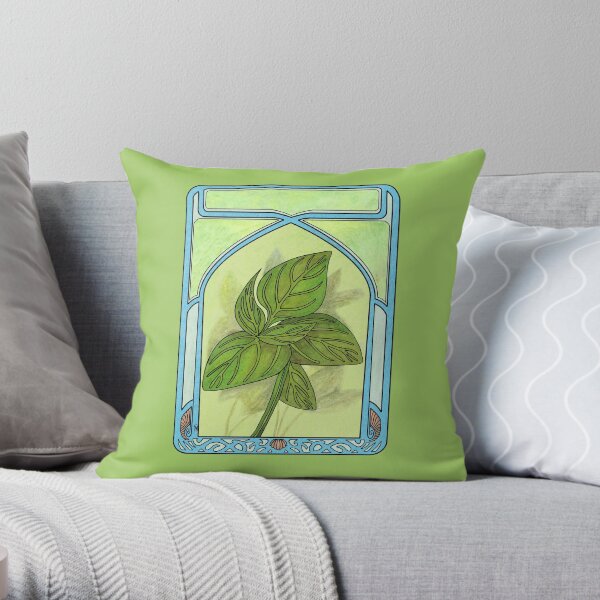 Art nouveau. Basil. Throw Pillow