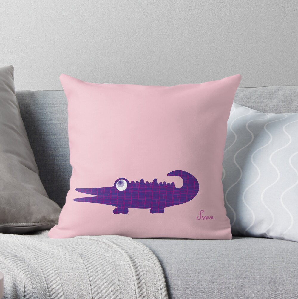 LATER ALLIGATOR - Indigo Throw Pillow