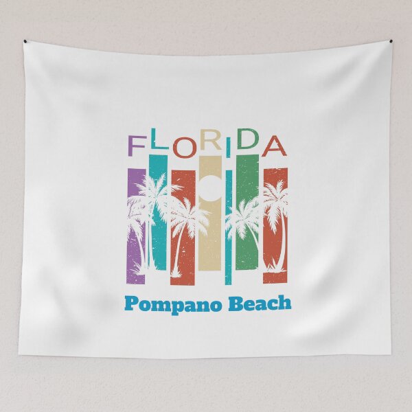 Item preview, Retro Pompano Beach Florida Palm Tree Souvenir Shirt designed and sold by Theodore Cory.
