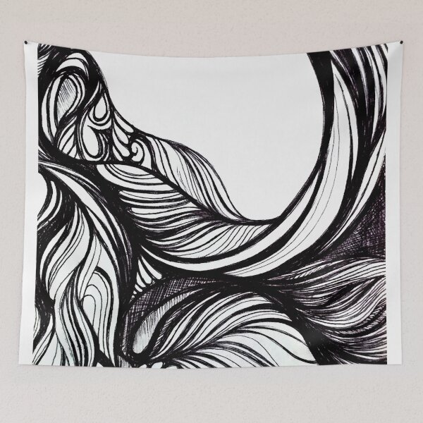 Item preview, Black and whtie...inspired by the ocean waves designed and sold by Marina Davidson.