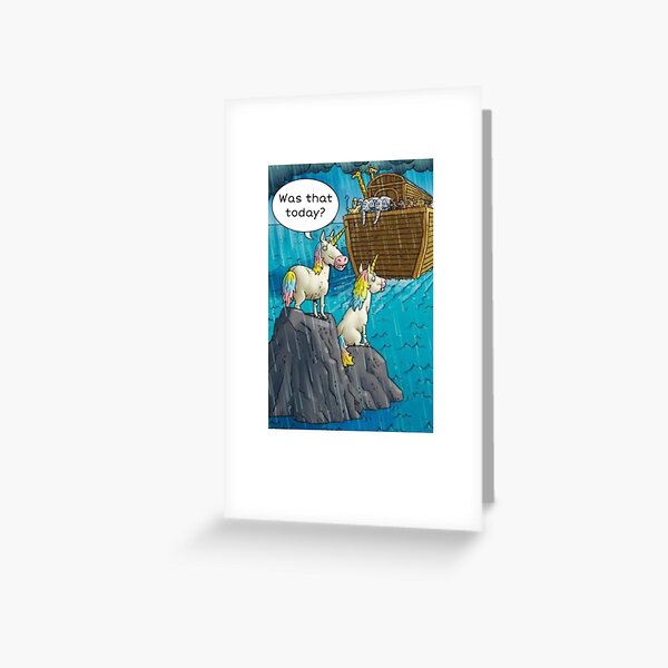 Cute funny Noah’s ark unicorn tee shurt Greeting Card