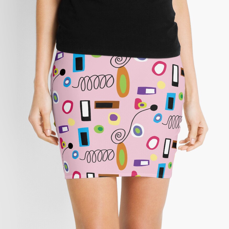 MOD ABSTRACT- Pink Mini Skirt