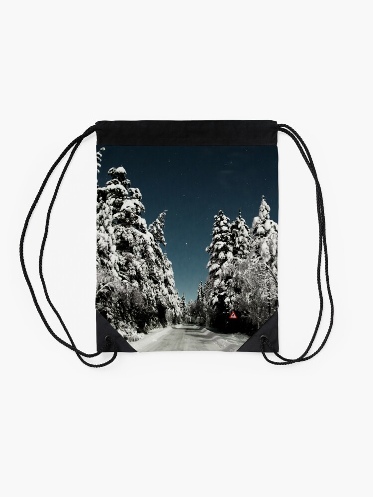 Thumbnail 2 of 3, Drawstring Bag, Winter roadtrip designed and sold by Ståle H. Meyer.