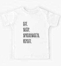 Eat Sleep Spreadsheets Kids T-Shirt
