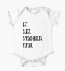 Eat Sleep Spreadsheets Short Sleeve Baby One-Piece