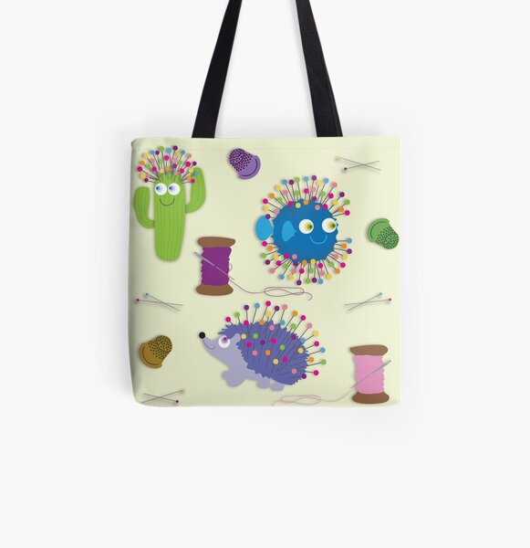 SEW HAPPY All Over Print Tote Bag