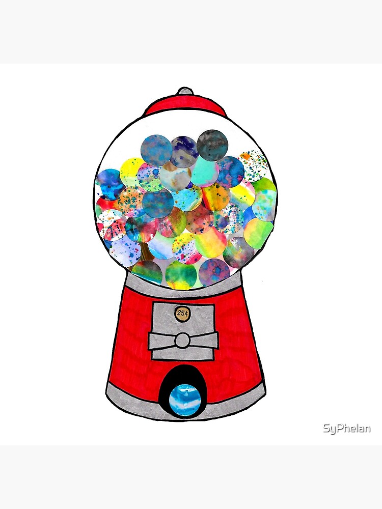 "Bubblegum Machine 1 (On White)" Poster by SyPhelan Redbubble