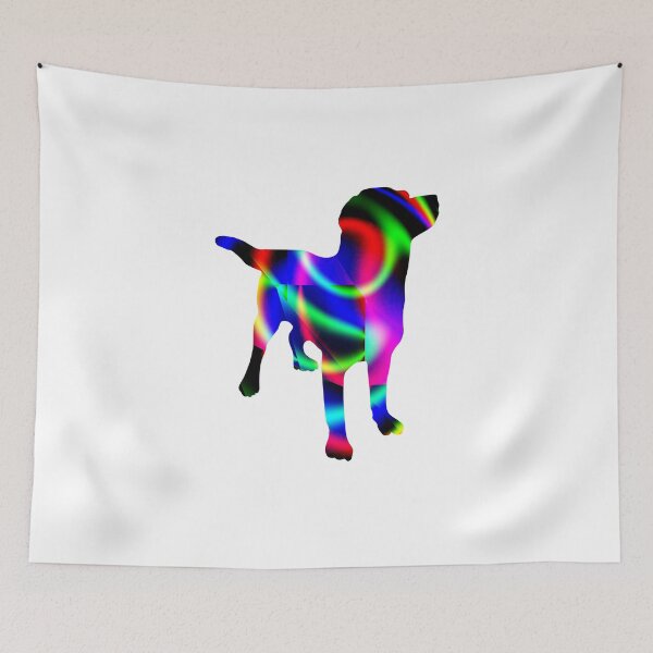 Item preview, Colorful Rainbow Dog Fractal Art Silhouette for Nerds or Birthday designed and sold by FELSENSTEIN.