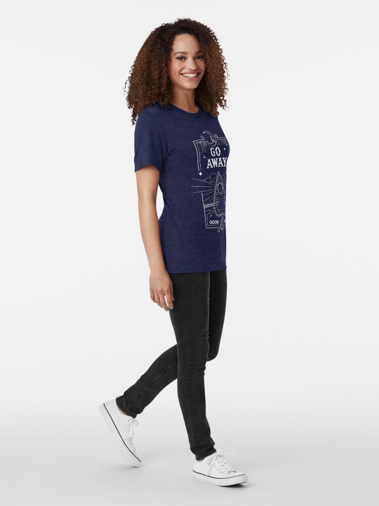 Alternate view of Ouija Board Seance Message - GO AWAY Tri-blend T-Shirt