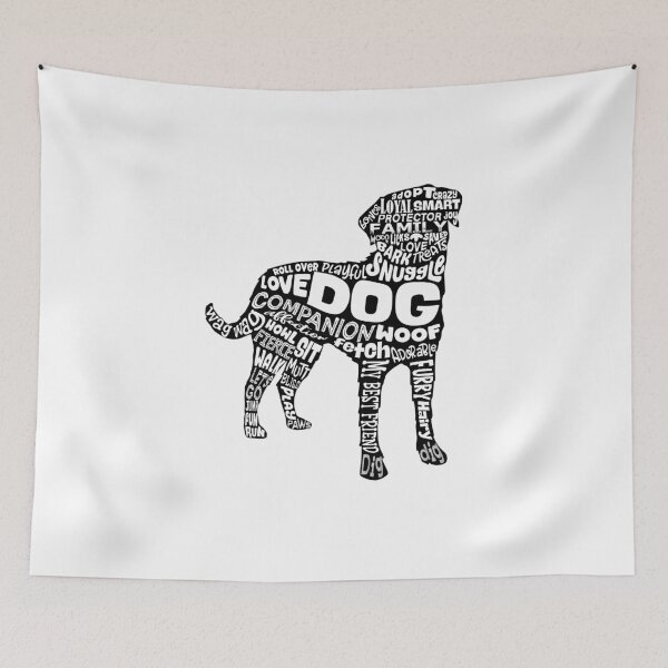 Item preview, DOG WORD CLOUD SILHOUETTE (black) designed and sold by jitterfly.