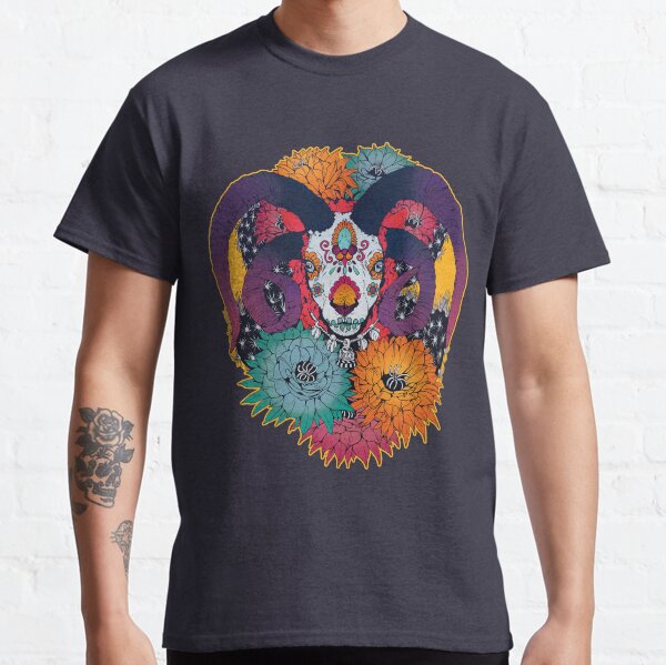 Painted Skull in Flowers Classic T-Shirt