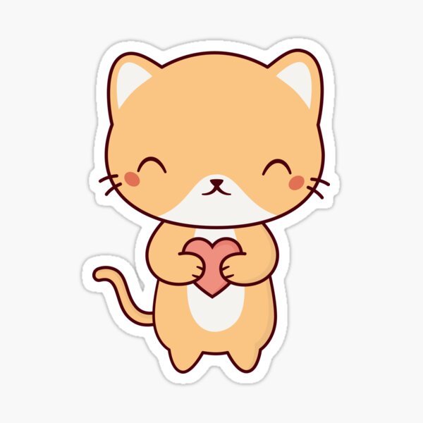 kawai #miau #gato #kawaii #meow #cat #heart #corazon - Gato Kawaii