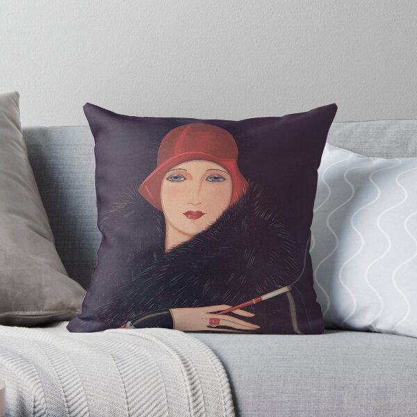Art Deco Flapper Throw Pillow
