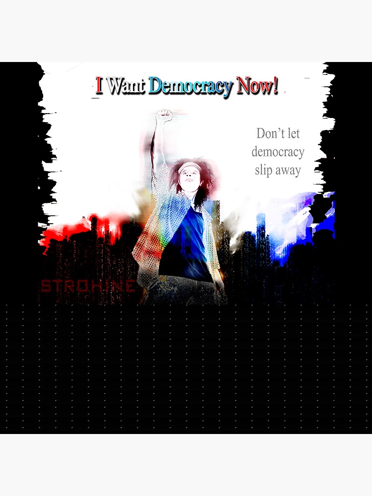 Thumbnail 3 of 3, Sticker, I Want Democracy Now! Faded Classic designed and sold by STROHINE.