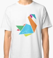 Funny Swan - Aquatic Bird - Folded Paper Shape Classic T-Shirt