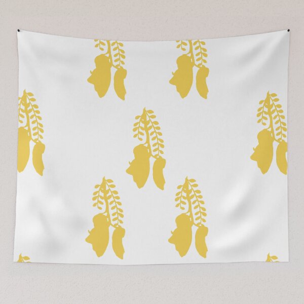 Item preview, Kowhai- Mustard on White designed and sold by Felicity Mehrtens.