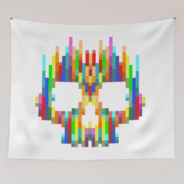 Item preview, Colorful Pixel Skull designed and sold by ScruffyCrow.