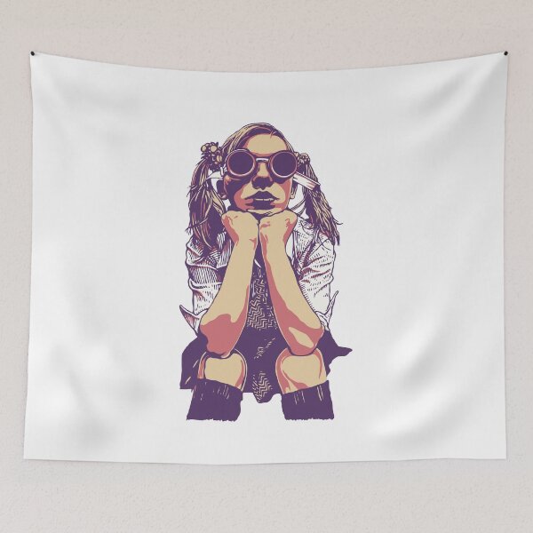 Item preview, Cyberpunk Hipster Steampunk School Girl in Pigtails  designed and sold by extrisiceye.