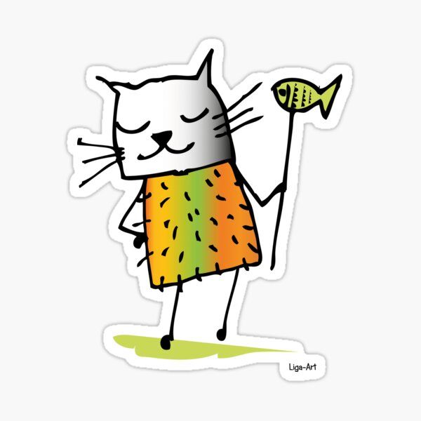 Cat drawing Sticker