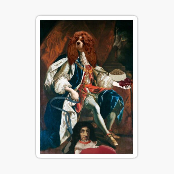 King Oscar and his spaniel Charles Sticker