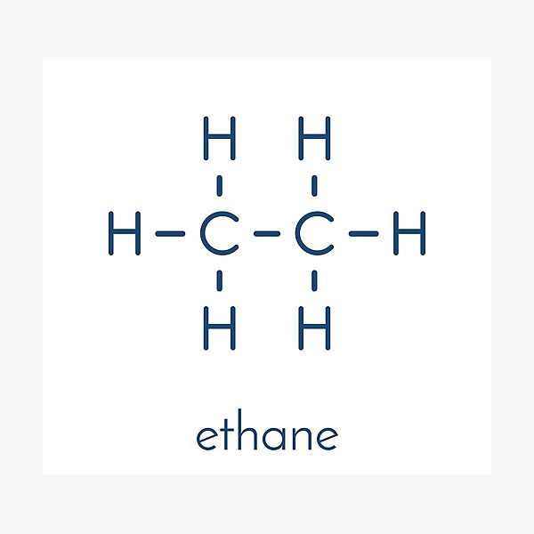 Item preview, Ethane natural gas component molecule. Skeletal formula. designed and sold by molekuul.