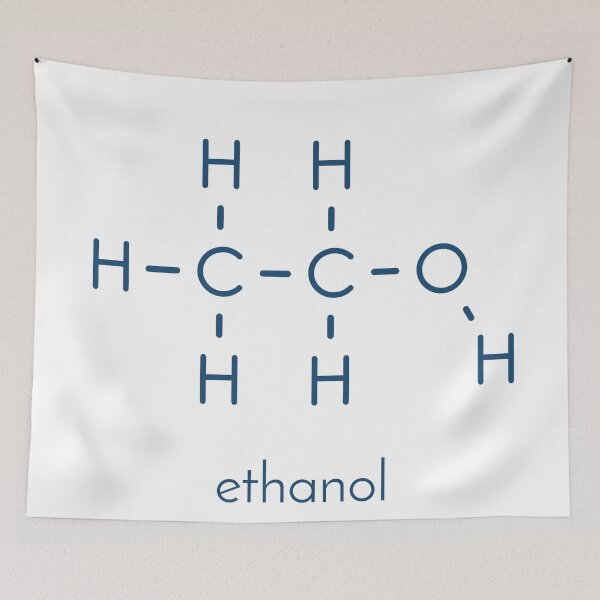 Item preview, Alcohol (ethanol, ethyl alcohol) molecule, chemical structure designed and sold by molekuul.