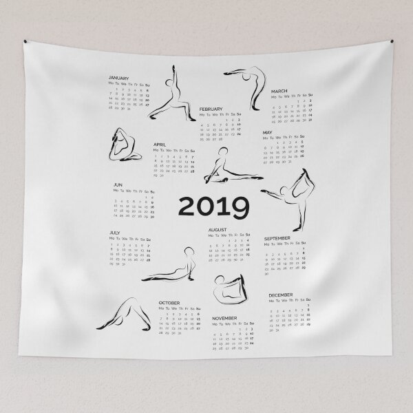 Item preview, Yoga calendar 2019 designed and sold by sashica.