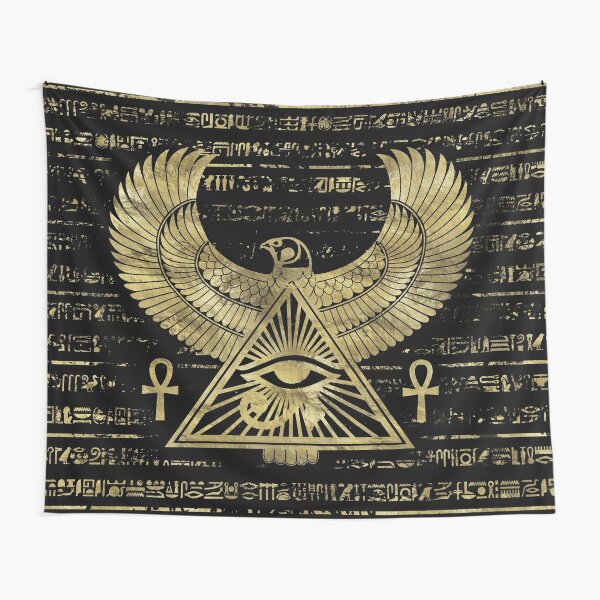 Egyptian Eye of Horus Wadjet Gold and Black